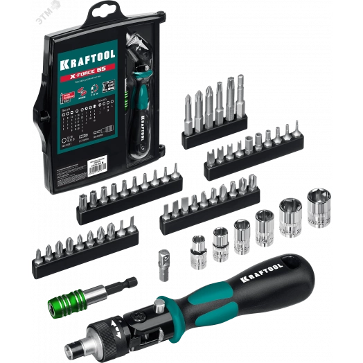 Реверсивная отвертка X-Force-55 с насадками 55 предм.