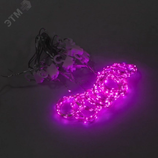 Гирлянда Светодиодный дождь из росы 3х3м розовый USB + пульт управления