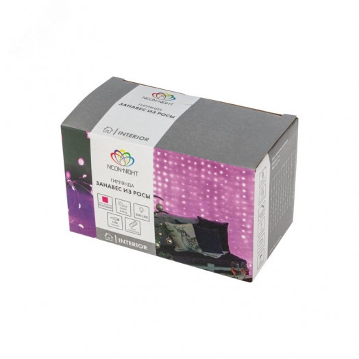 Гирлянда Светодиодный дождь из росы 3х3м розовый USB + пульт управления