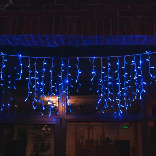 Бахрома светодиодная с эффектом мерцания 3м Соединяемая 200 светодиодов Синий свет Провод белый ULD-B3010-200/TWK BLUE IP67
