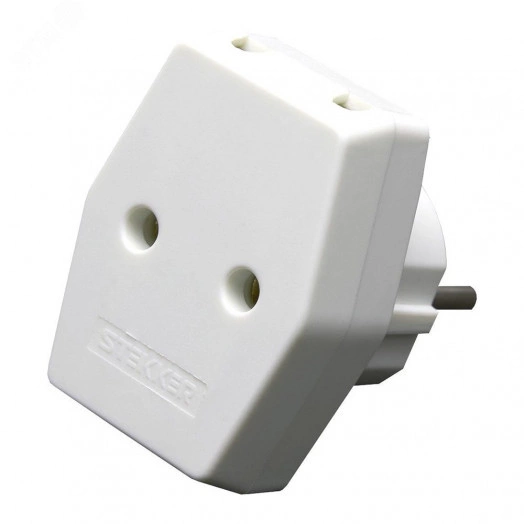 Разветвитель сетевой компактный 3-местный б/з, белый,