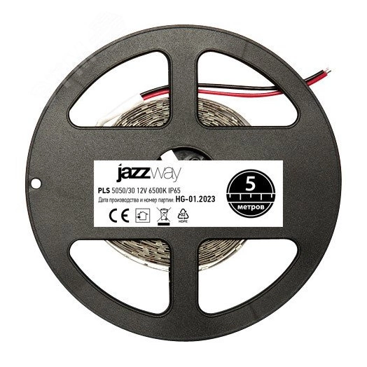 Лента светодиодная LEDx30/м 5м 7.2Вт 12В IP65 белый