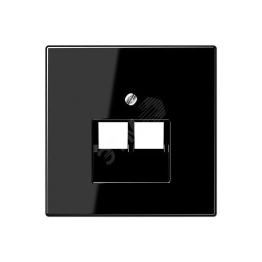 Накладка для 2-ой телефонной/компютерной розетки  IAE/UAE (1 x 8-пол.)  Серия LS990  Материал- термопласт  Цвет- черный