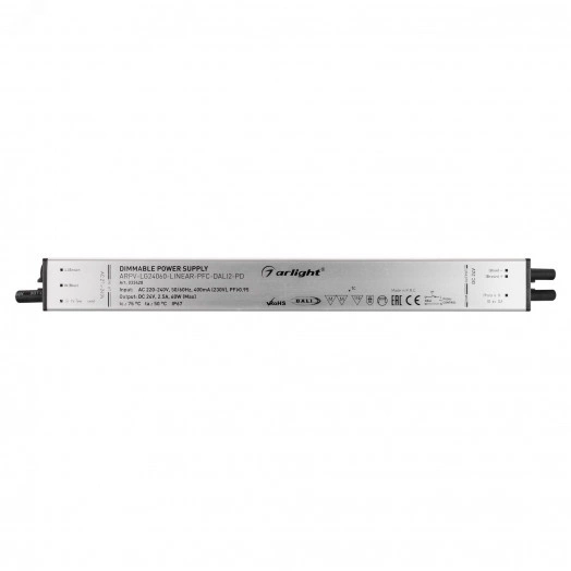 Блок питания ARPV-LG24060-LINEAR-PFC-DALI2-PD (24V, 2.5A, 60W) (, IP67 Металл, 5 лет)