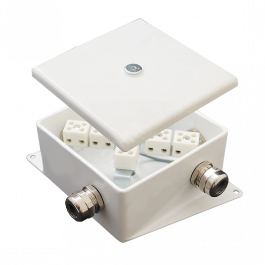 Коробка монтажная огнестойкая КМ-О (4к*60)-IP66-120х120 два ввода AC