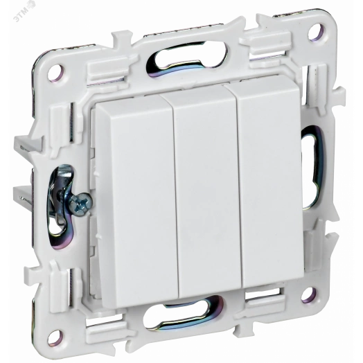 SKANDY Выключатель 3-клавишный 10А SK-V11W арктический белый IEK