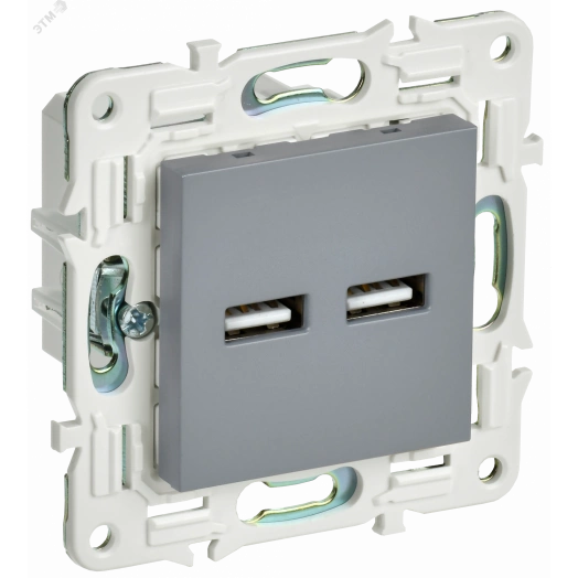 SKANDY Розетка USB A+A 3,1А SK-R15Gr серый IEK