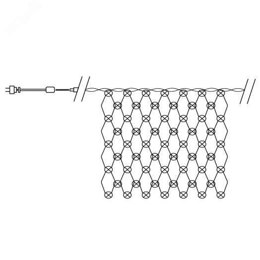 Гирлянда сеть 160LED 2700К 1.5х1.5м
