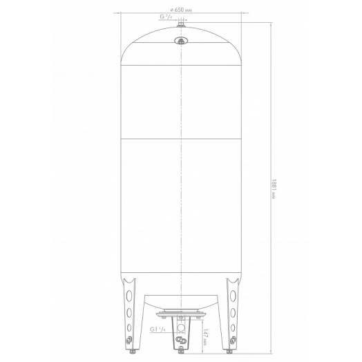 Гидроаккумулятор вертикальный ВП 500 к комбинированный фланец