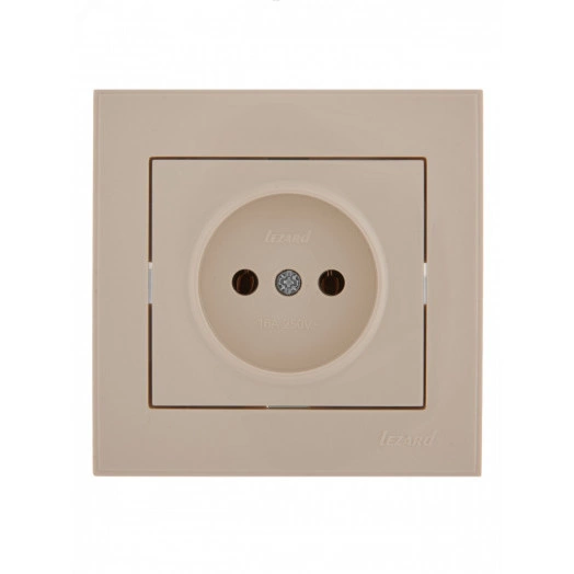 Розетка RAIN без заземления керамика крем