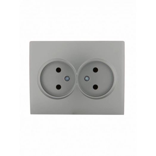 KARINA Розетка двойная б/з ПБТ матовое серебро (10шт/120шт)