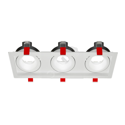 Рамка для модульного светильника FLEX 50 13 тройная встраиваемая110х325х55мм RAL9010 поворотная ВАРТОН