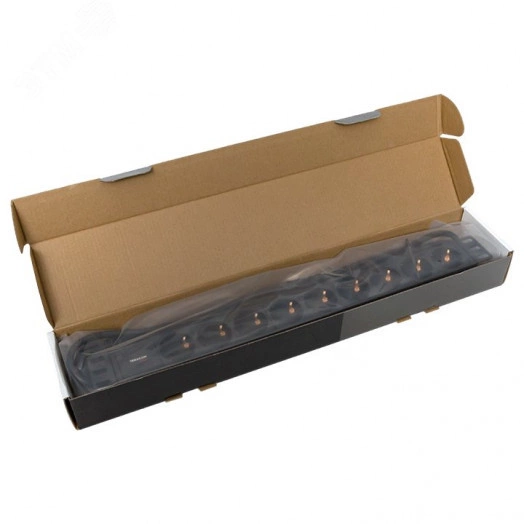 Блок розеток PDU TERACOM PRO 19' 1U 16А/250В 9 роз. Schuko шнур 2 м 3x1.5 мм2 вилка Schuko корпус алюминий черный