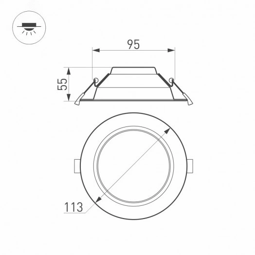 Светильник IM-CYCLONE-R115-10W Warm3000 (WH, 90 deg) (ARL, IP40 Металл, 3 года)