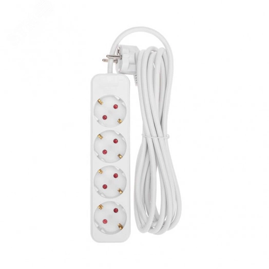 Удлинитель STANDARD 4 гнезда, 3 м, 3х1,0 мм2, с/з, белый