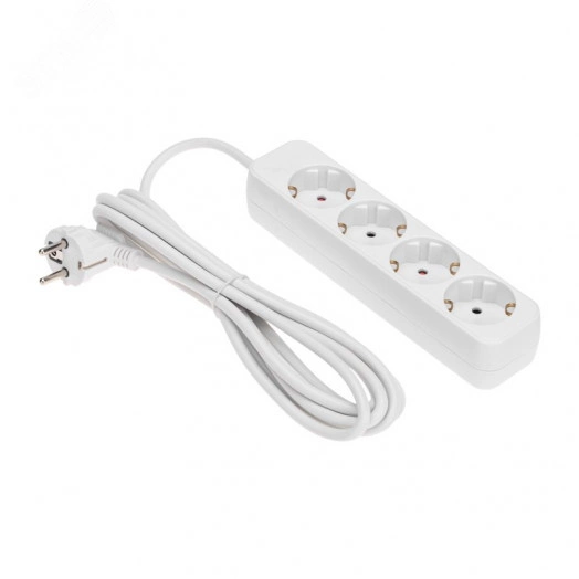 Удлинитель STANDARD 4 гнезда, 3 м, 3х1,0 мм2, с/з, белый