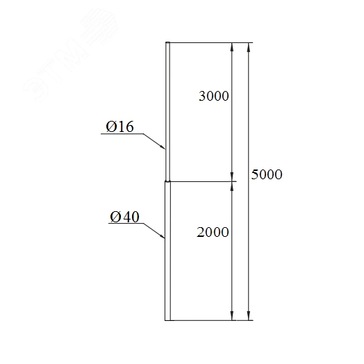 Мачта молниеприемника сборная 5,0 м
