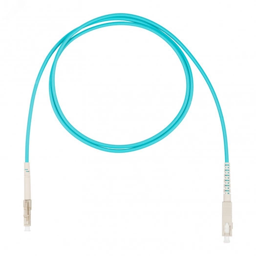 Шнур оптический коммутационный (патч-корд), LC-SC симплекс simplex OM3, нг(А)-HF, бирюзовый, 2,0 м