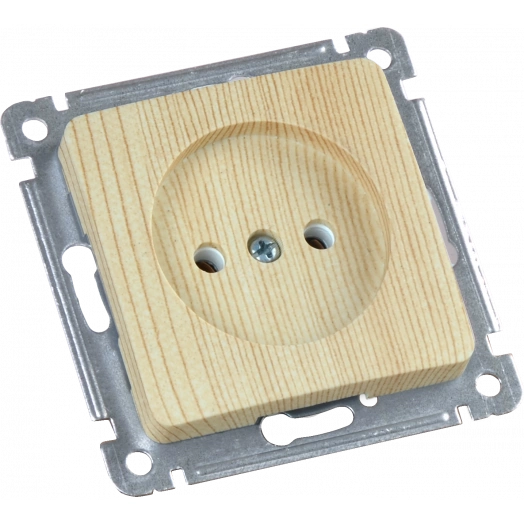 MASTER Розетка одноместная скрытой установки, в рамку, сосна