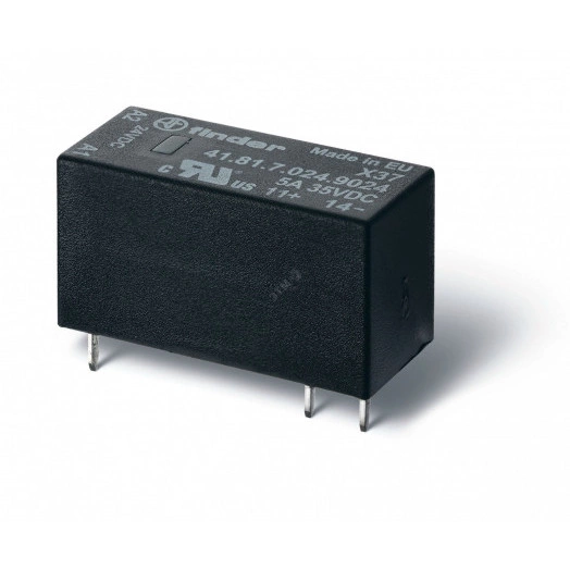 Реле низкопрофильное миниатюрное твердотельное, монтаж на печатную плату, выводы с шагом 5мм, выход 3A(240В AC),вход 24В DС, влагозащита RTIII