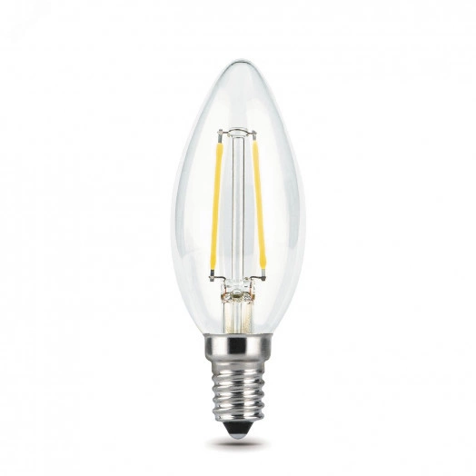 Лампа светодиодная филаментная LED 5 Вт 450 лм 4100К AC185-265В E14 свеча нейтральный  Black Filament Gauss