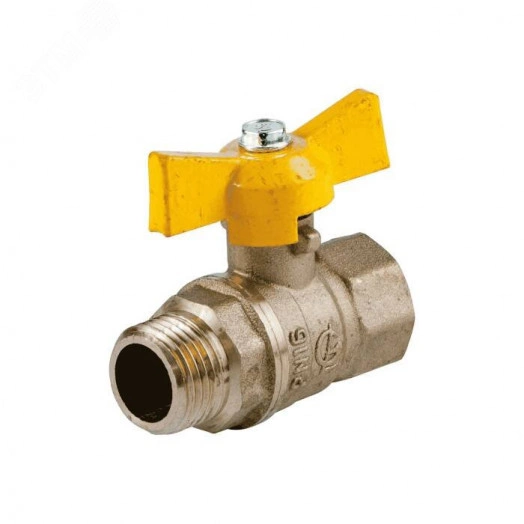 Кран шаровой латунь Ду 15 Ру40 ВР/НР полнопроходной бабочка 115014