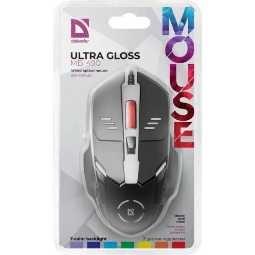Мышь Ultra Gloss MB-490 4 кнопки, 800-1000dpi