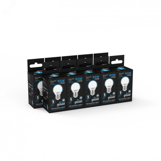 Лампа светодиодная LED 9.5 Вт 950 лм 6500К AC150-265В E27 шар P45 холодная  Black Gauss