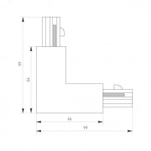 Коннектор угловой LGD-4TR-CON-L-INT-WH (C) (ARL, IP20 Пластик, 3 года)