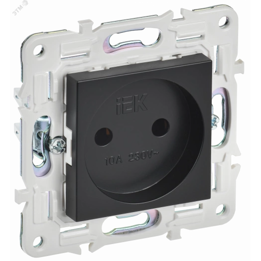 SKANDY Розетка без заземления без защитных шторок 10А SK-R02Bl черный IEK