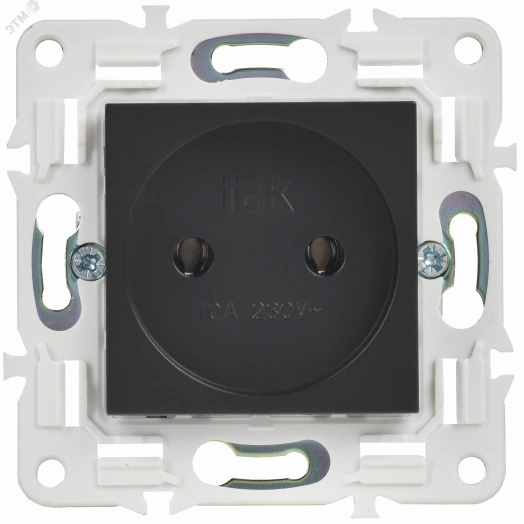 SKANDY Розетка без заземления без защитных шторок 10А SK-R02Bl черный IEK