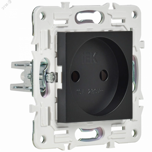 SKANDY Розетка без заземления без защитных шторок 10А SK-R02Bl черный IEK