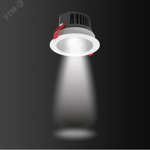 Светильник светодиодный ДВО-25Вт DL-SPARK 3000K 60° 150x105mm бел.IP44 с мат.серебр.рефл.