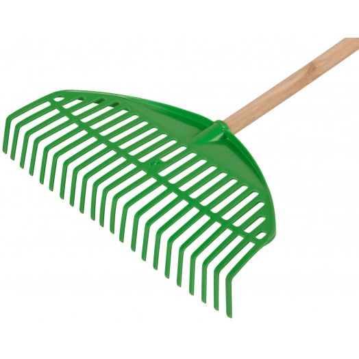 Грабли веерные пластиковые ''Оазис'', 22 зуба, 440 мм, с деревянным черенком