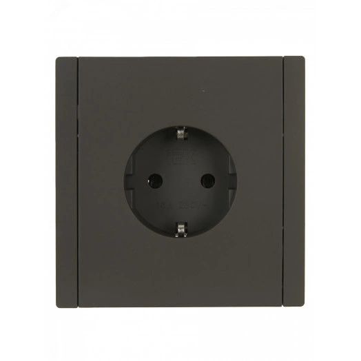 FORTE&PIANO Розетка 1-местная с заземлением без защитных шторок винтовое крепление 16А FP316 серый IEK