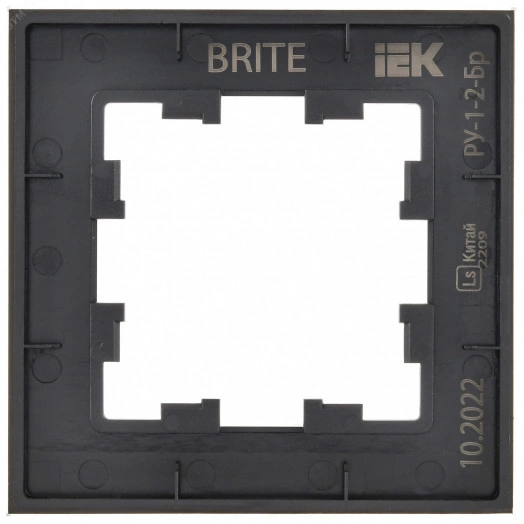 BRITE Рамка 1 пост РУ-1-2-Бр стекло черный матовый IEK