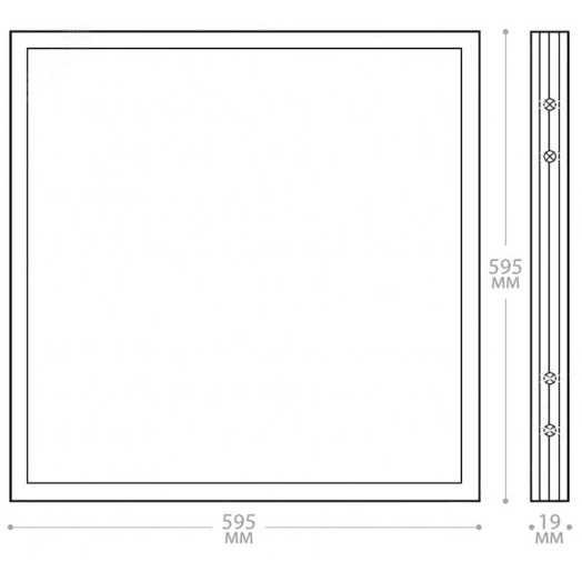 Светильник светодиодный ДВО-72w 595х595х19 6500K 6500Лм призма IP40