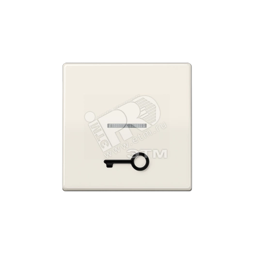 Клавиша для выключателя с окошком для подсветки и символом  замок   слоновая кость