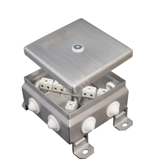 Коробка монтажная огнестойкая КМ-О (12к)-IP55-1212 корпус из нержавеющей стали, количество вводов 8