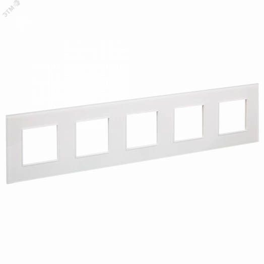 SKANDY Рамка 5-местная SK-F25W стекло арктический белый IEK