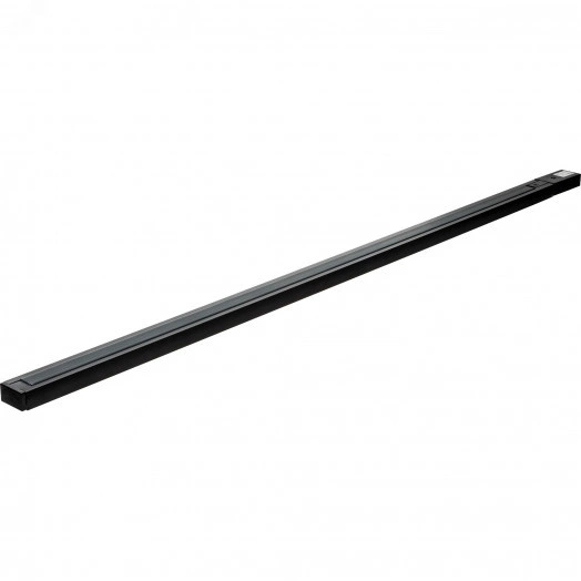 Шинопровод трековый, накладной, однофазный, ARTLINE, с питанием и заглушкой, 2 м, алюминий/медь с держателями с пластиковой планкой, черный, 59786 9, Ritter