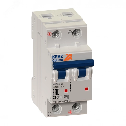 Выключатель автоматический двухполюсный 4А C 10кА DC OptiDin BM63-2C4-DC-УХЛ3-РЕГ