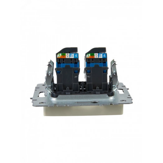 BRITE Розетка компьютерная двойная RJ45 кат.6 РК11-2-БрКр бежевый IEK