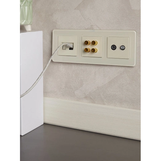 BRITE Розетка компьютерная двойная RJ45 кат.6 РК11-2-БрКр бежевый IEK