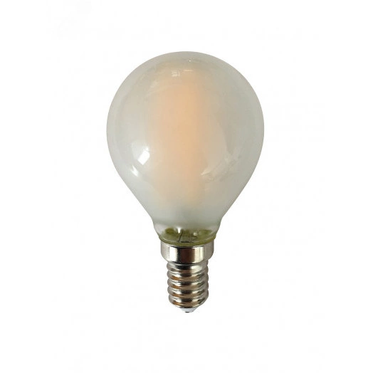 Лампа сетодиодная декоративная LED 6w E14 4000K шар матовый филамент 230/50 Jazzway