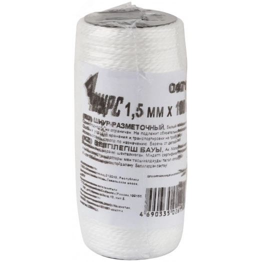 Шнур разметочный капроновый 1.5 мм х 100 м, белый