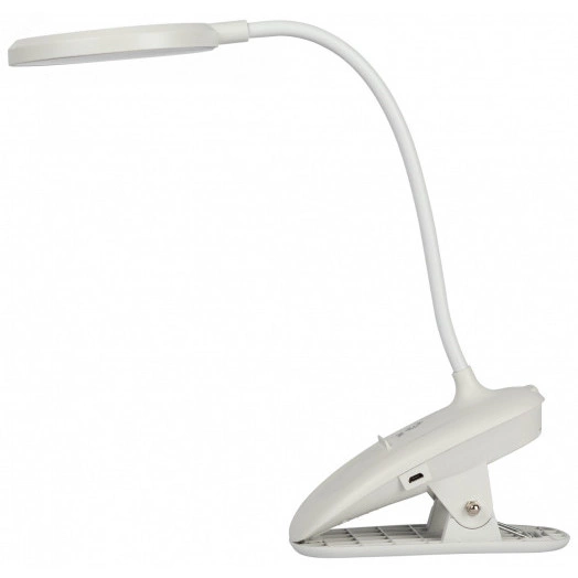 Настольный светильник NLED-513-6W-W светодиодный аккумуляторный на прищепке белый