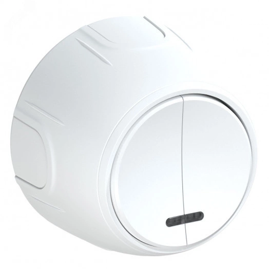 Выключатель двойной  Rotondo с подсветкой, цвет белый