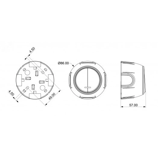 Выключатель двойной  Rotondo с подсветкой, цвет белый