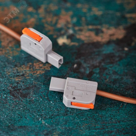 Клемма СМК 222-421R проходная разъемная 1 полюс серая 0,2-2,5/4мм2